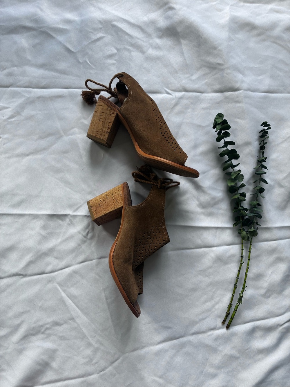 Suede Perforated TOMS Heels
